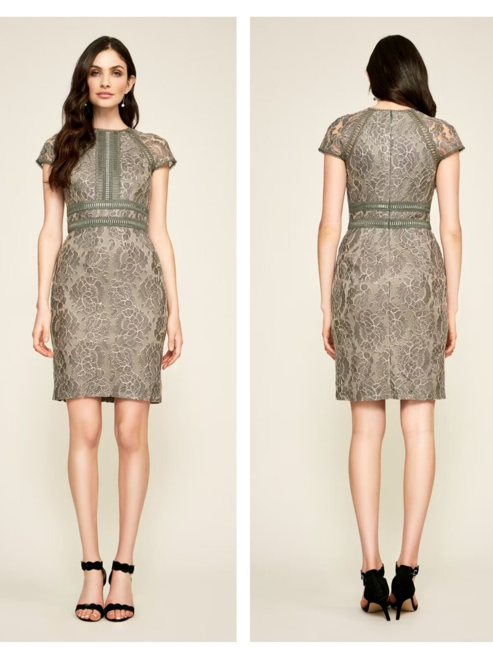 Tadashi Shoji Ansel Metallic Embroidery Dress BGC17705MA Smoke Size 12